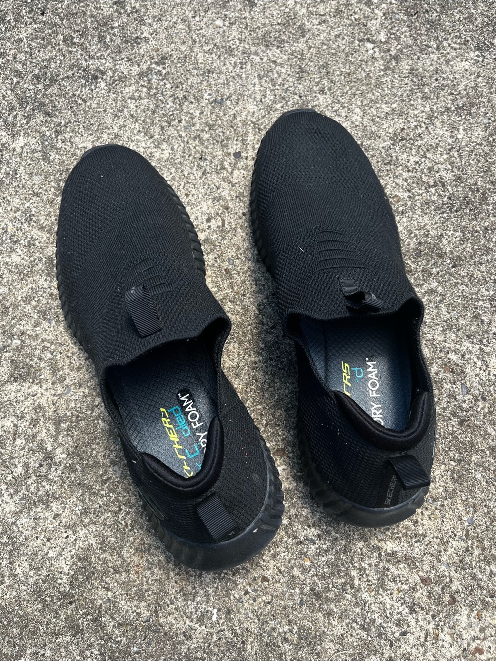 Skechers Men's Black Slip-On memory foam shoes size 10.5
